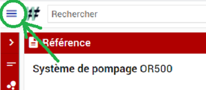 Accès au menu principal