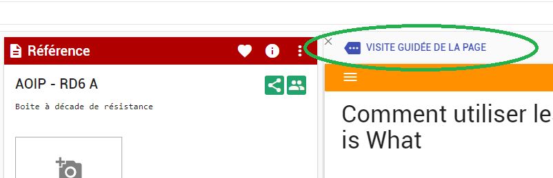 Pour démarrée une visite guidée