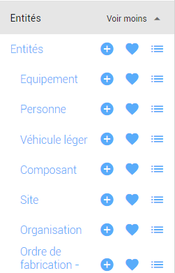 Les entités, c'est bleu (menu principal)