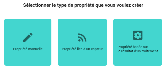 Choix du type de propriété à ajouter