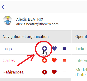 Pour créer un nouveau tag depuis le menu principal