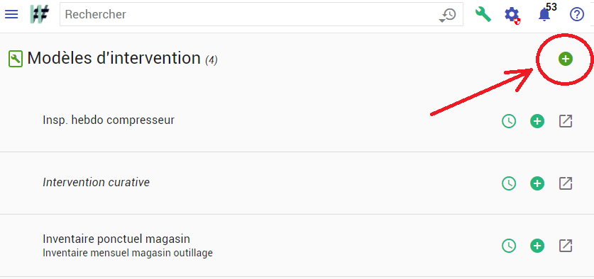 Créer un nouveau modèle d'intervention