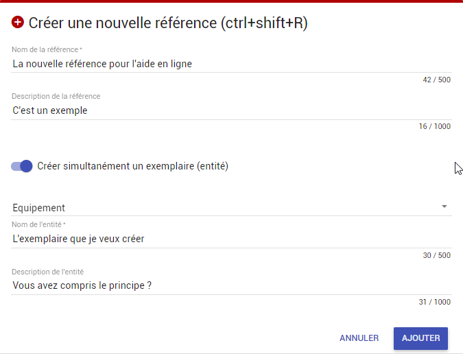 Création simultanée d'un exemplaire