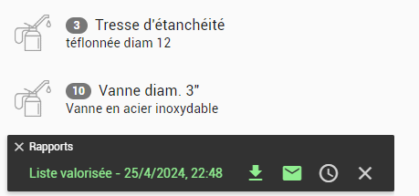Suivi de la génération du rapport