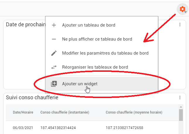 Ajout d'un widget