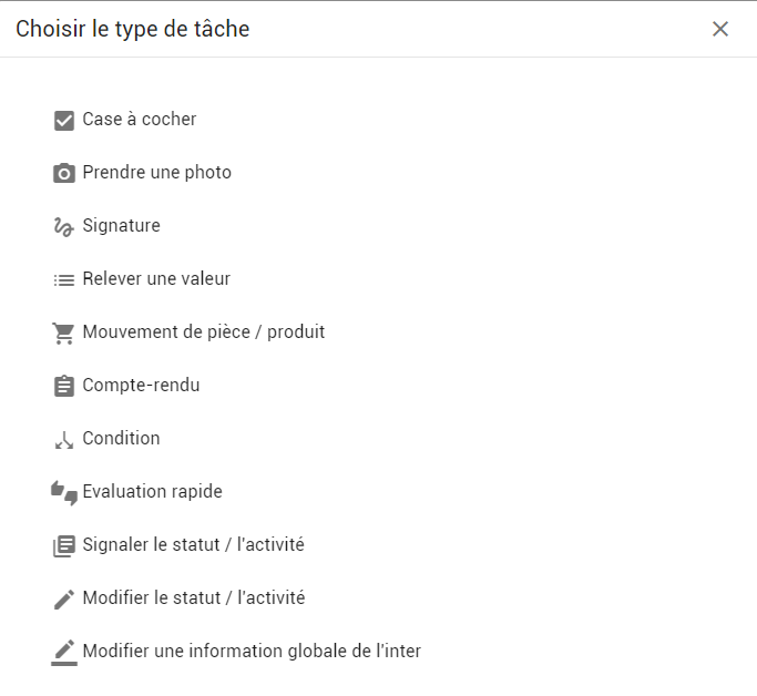 Les différents types de tâches