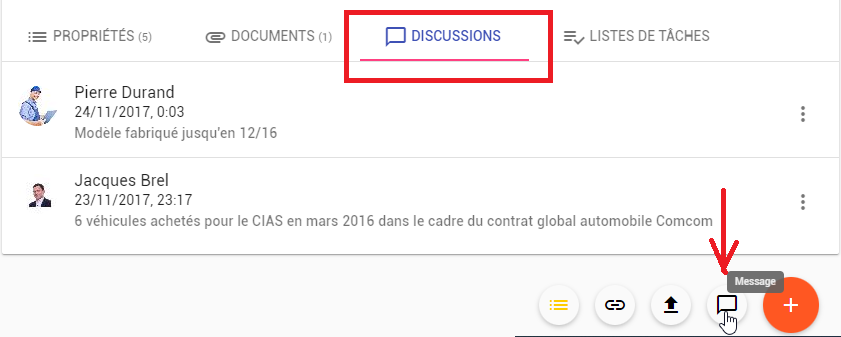 Les discussions associées à une référence