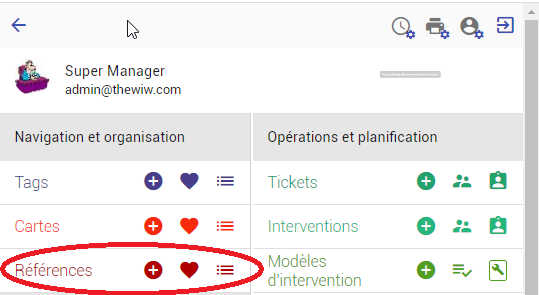 Les références, c'est rouge (menu principal)