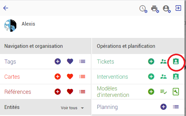 Accès aux tickets que je dois traiter