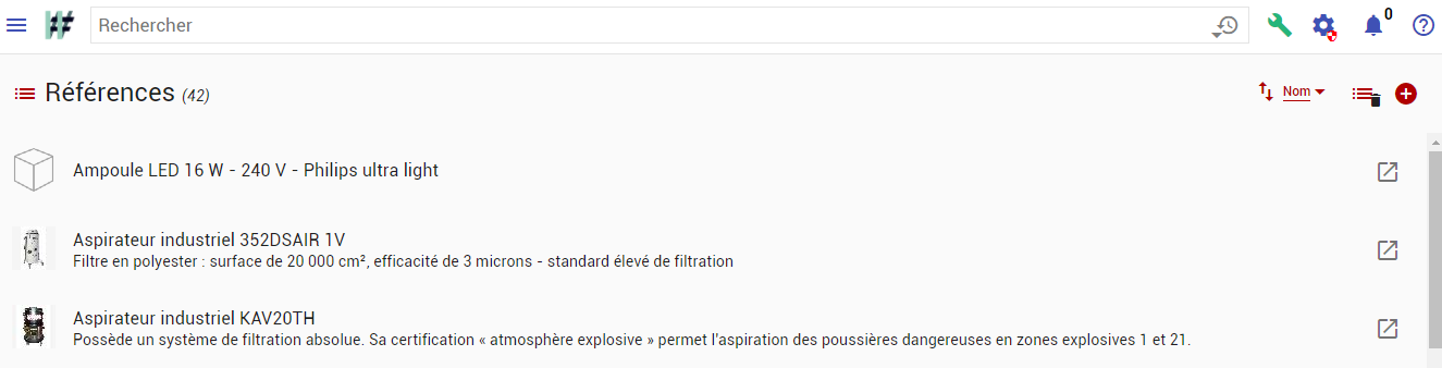 Une liste de références