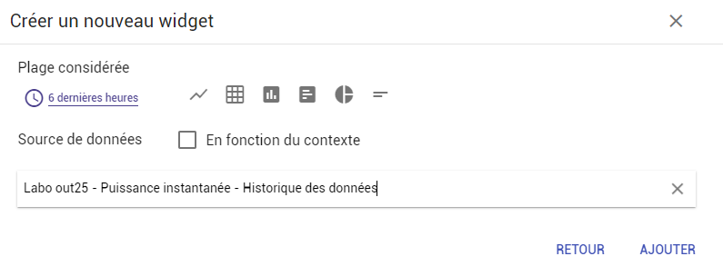 Pour créer un nouveau graphique monocourbe