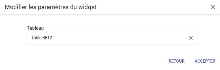 Nouveau widget tableau de données