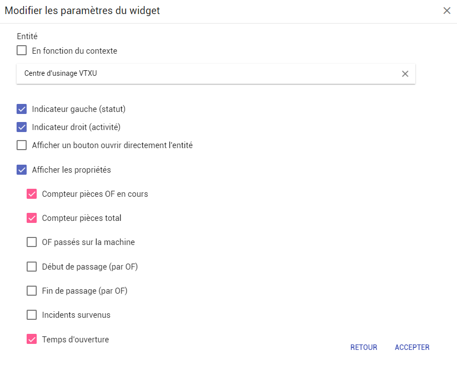Création d'un widget fiche d'identité