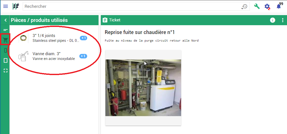 les pièces d'un ticket