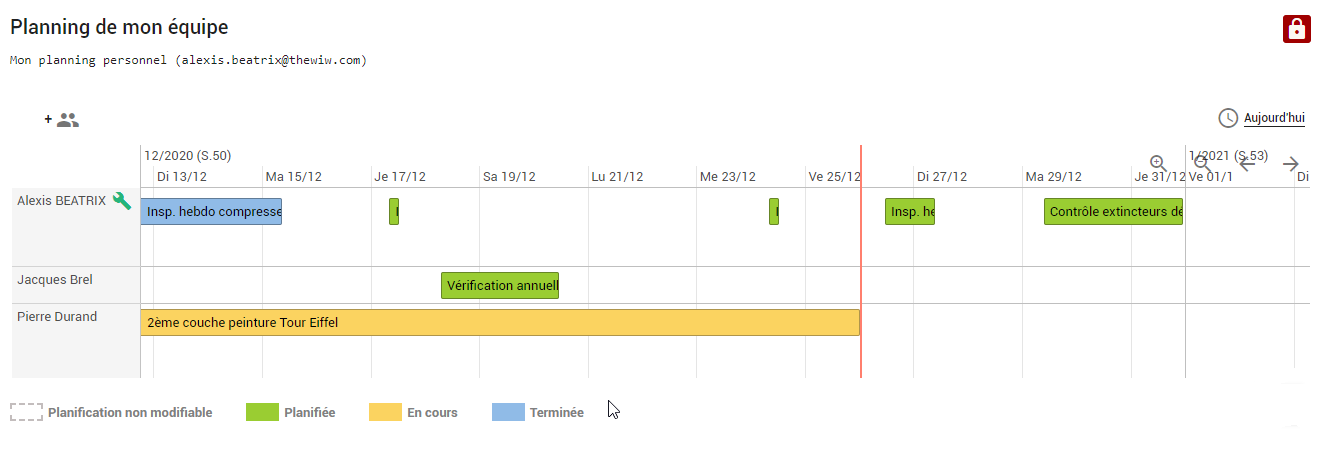 Planning de personnes