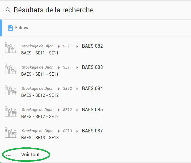 Cas où plus de 5 résultats sont disponibles