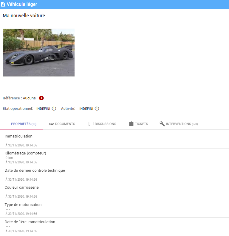 Les propriétés associées à un template d'entité