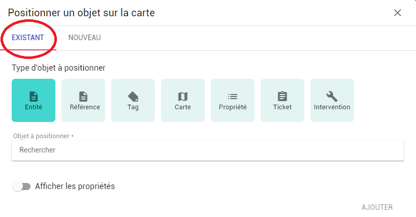 Ajouter un objet sur la carte