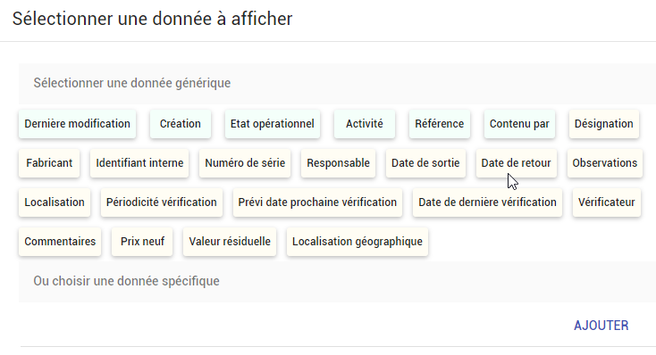 Les données affichables
