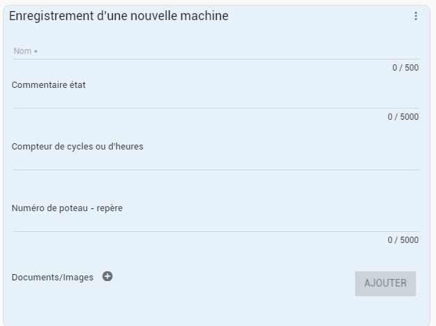 Formulaire nouvelle entité