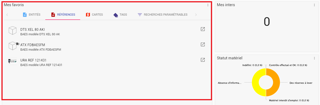 Widget favoris